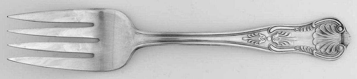 Kings (Silverplate, 1977, No Wings) Large Solid Cold Meat Serving Fork by International Silver-1