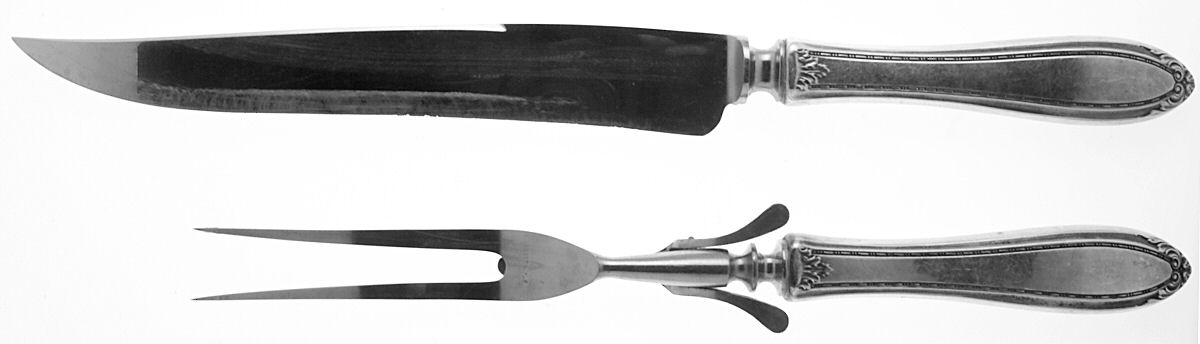 Lady Betty (Sterling, 1920) Large 2-Piece Roast Carving Set w/Stainless Blade by International Silver-1