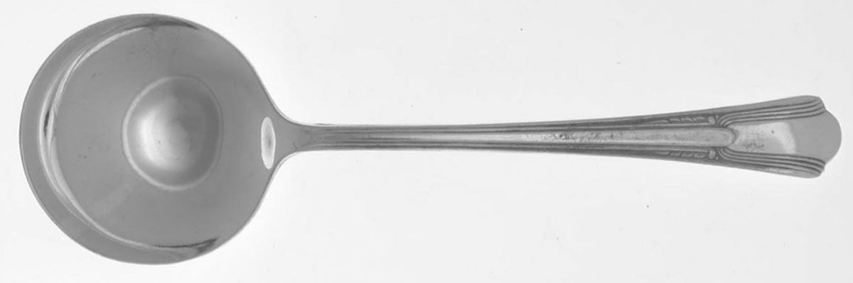 Lady Betty (Silverplate, 1940) Round Bowl Soup Spoon (Bouillon) by International Silver-1