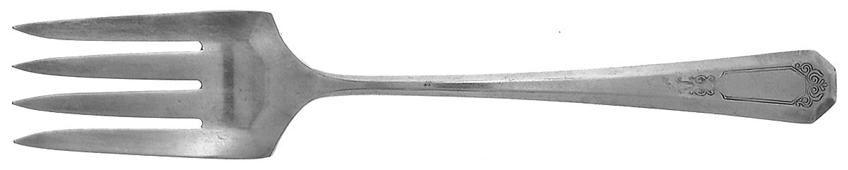 La France (Silverplate, 1920) Medium Solid Cold Meat Serving Fork by International Silver-1