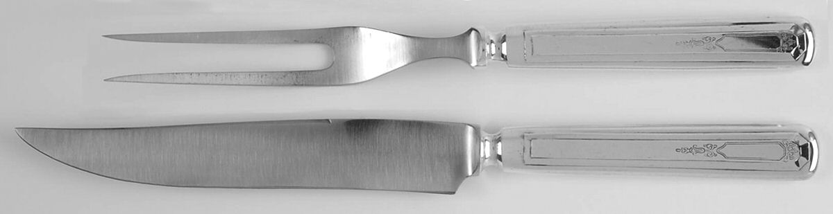 La France (Silverplate, 1920) Small Stainless Blade 2-Piece Steak Carving Set by International Silver-1