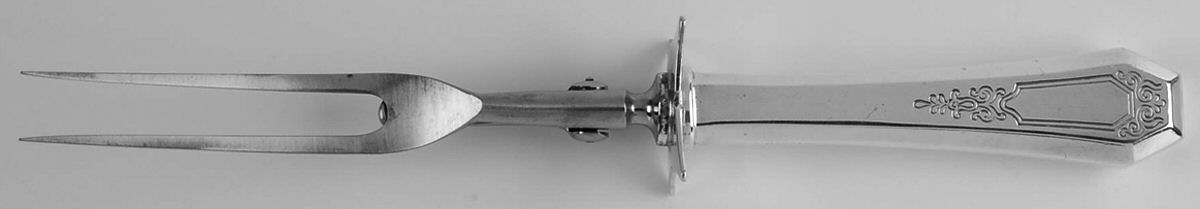 La France (Silverplate, 1920) Large Stainless-Prong Roast Carving Fork by International Silver-1
