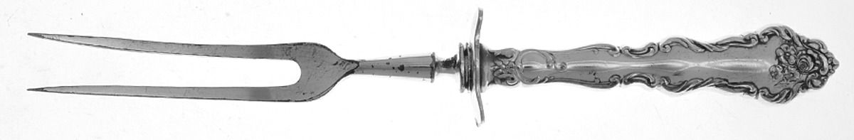 Lafayette (Silverplate, 1908) Small Steak Carving Fork with Stainless Prongs by International Silver-1