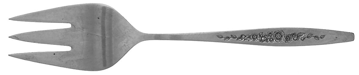 Laurel Mist (Silverplate, 1966) Large Solid Cold Meat Serving Fork by International Silver-1