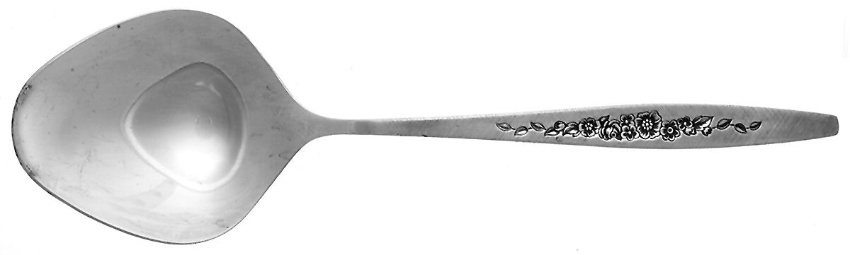 Laurel Mist (Silverplate, 1966) Solid Smooth Casserole Spoon by International Silver-1