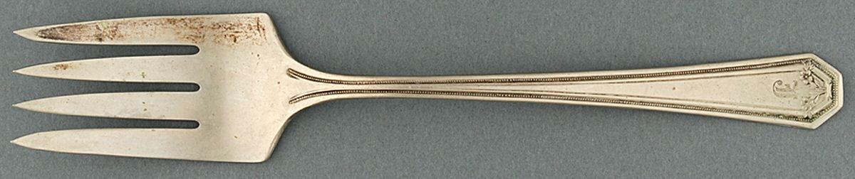 Lancaster (Silverplate, 1939) Medium Solid Cold Meat Serving Fork by International Silver-1