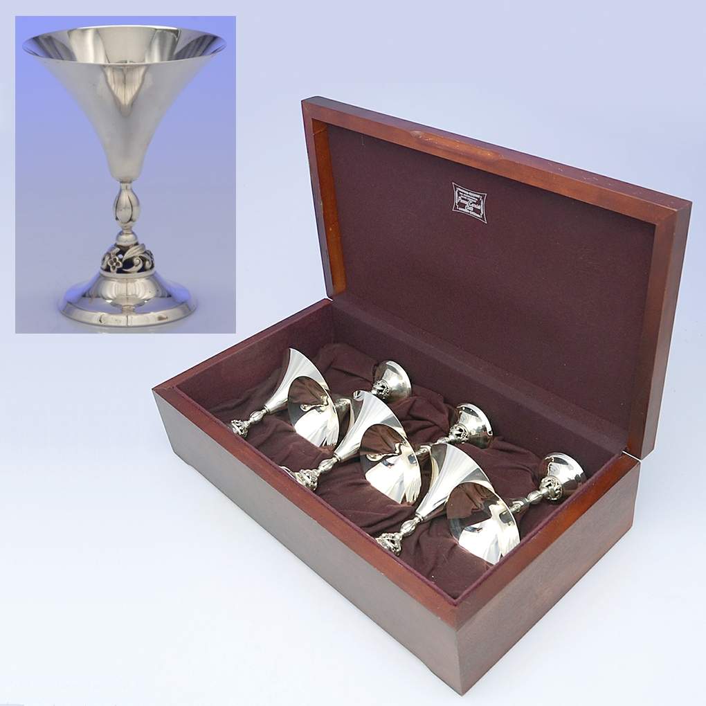 La Paglia Designed (Sterling, Hollowware) Martini Set-6 Martini's & Chest by International Silver-1