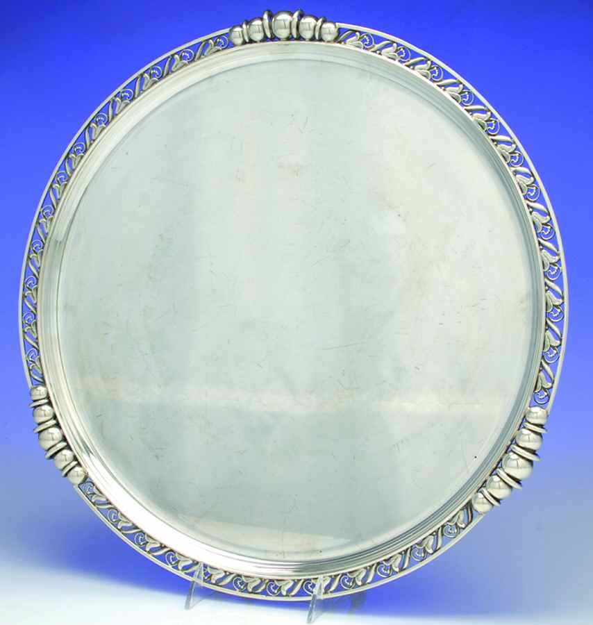 La Paglia Designed (Sterling, Hollowware) 17" Round Tray by International Silver-1