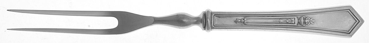 La Touraine (Silverplate, 1920) Small Steak Carving Fork with Stainless Prongs by International Silver-1