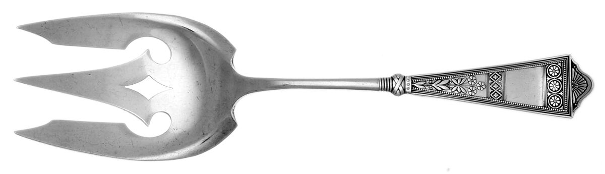 Laurel (Silverplate, 1878) Solid Salad Serving Fork by International Silver-1