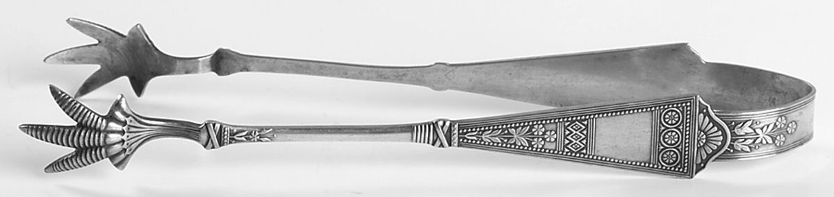 Laurel (Silverplate, 1878) Large Ice Serving Tongs with Claw Tips by International Silver-1