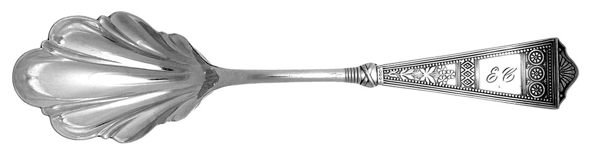 Laurel (Silverplate, 1878) Monogram Sugar Shell Spoon by International Silver-1