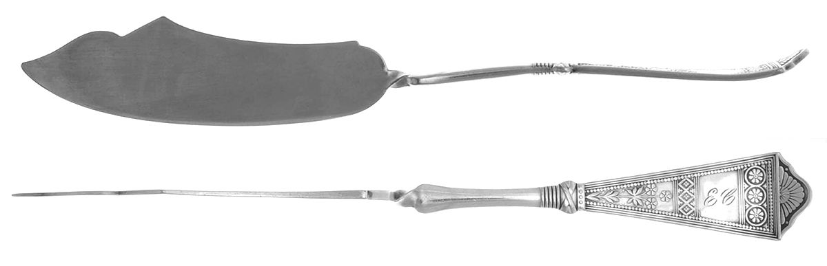 Laurel (Silverplate, 1878) Monogram Flat Twisted Handle Master Butter Knife by International Silver-1