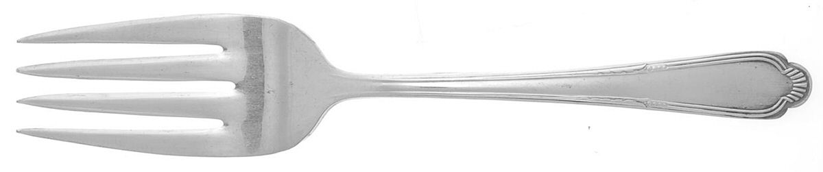 Laurel (Silverplate, 1934) Medium Solid Cold Meat Serving Fork by International Silver-1