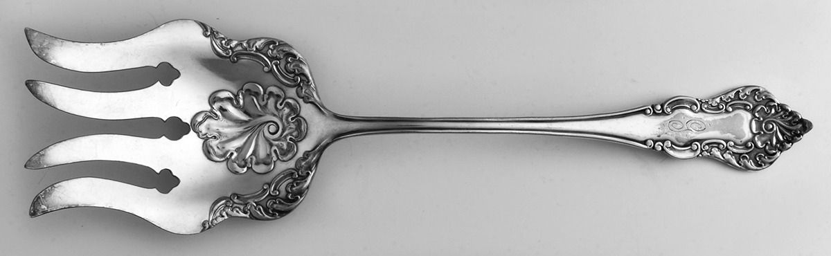 Laurence (Silverplate, 1901) Large Solid Cold Meat Serving Fork by International Silver-1
