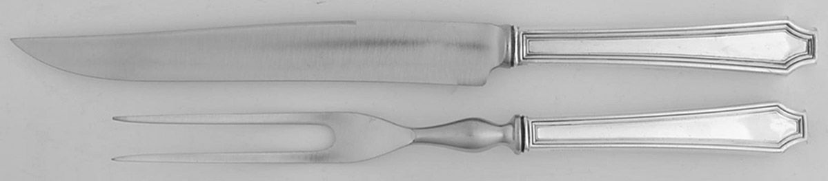 Legacy (Silverplate, 1928, Monograms) Small Stainless Blade 2-Piece Steak Carving Set by International Silver-1