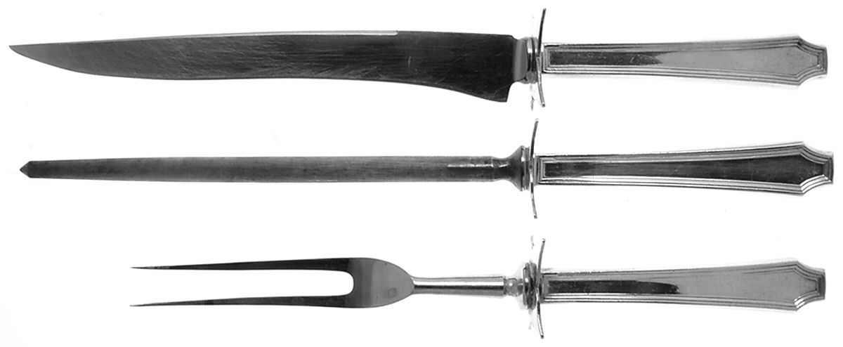 Legacy (Silverplate, 1928) Large 3-Piece Roast Carving Set w/ Stainless Blade by International Silver-1