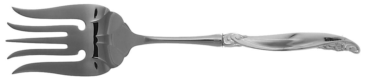 Leilani (Silverplate, 1961) Large Stainless-Tine Cold Meat Serving Fork by International Silver-1