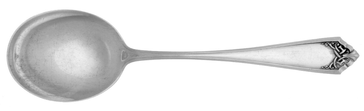 Leicester (Sterling, 1911, No Monograms) Round Bowl Soup Spoon (Gumbo) by International Silver-1