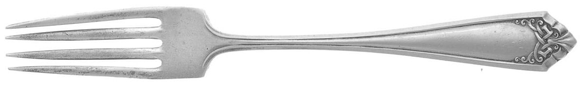 Leicester (Sterling, 1911, No Monograms) Solid Youth Tea Fork by International Silver-1