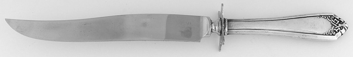 Leicester (Sterling, 1911, No Monograms) Small Carving Knife W/Sterling Guard by International Silver-1