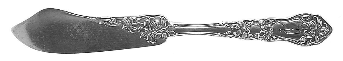 Lily (Silverplate, 1908) Monogram Flat Handle Butter Spreader by International Silver-1