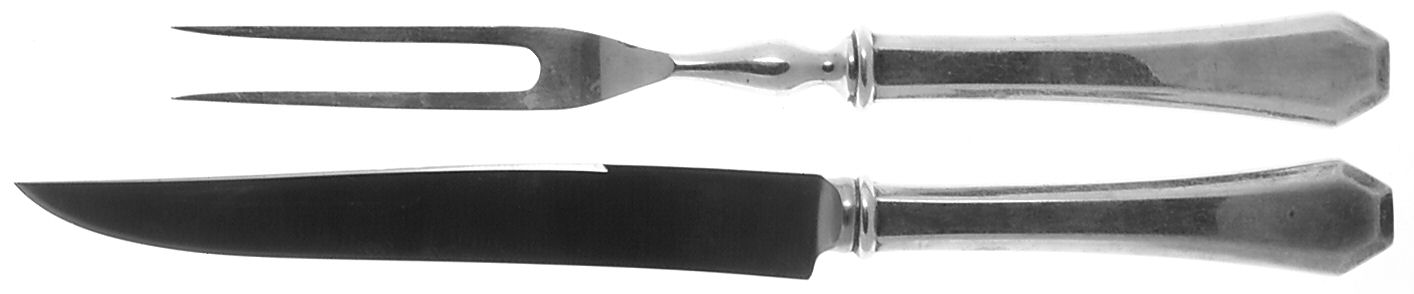 Lincoln (Silverplate, 1917) Small Stainless Blade 2-Piece Steak Carving Set by International Silver-1