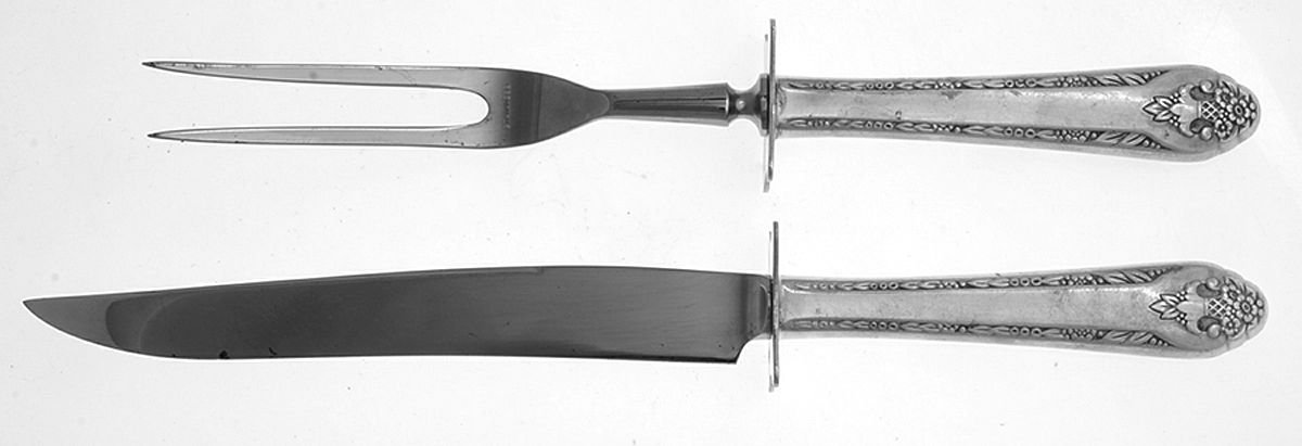 Lovely Lady (Silverplate, No Monos) Small Stainless Blade 2-Piece Steak Carving Set by International Silver-1