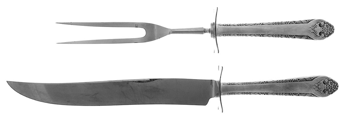 Lovely Lady (Silverplate, No Monos) Large 2-Piece Roast Carving Set w/Stainless Blade by International Silver-1