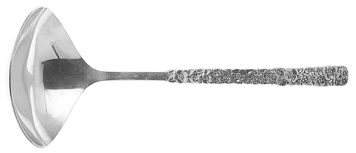 Love-Precious Flower (Silverplate, 1970) Solid Gravy Ladle by International Silver-1