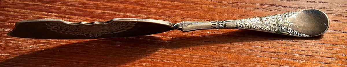 Lorne (Silverplate) Flat Twisted Handle Master Butter Knife Bright Cut by International Silver-1