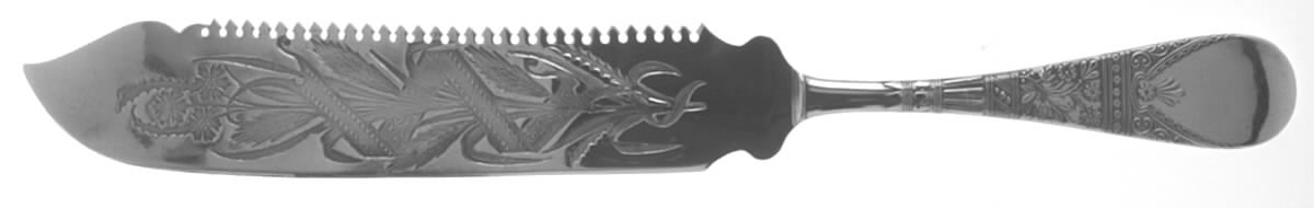 Lorne (Silverplate) Solid Bright Cut Cake Saw by International Silver-1