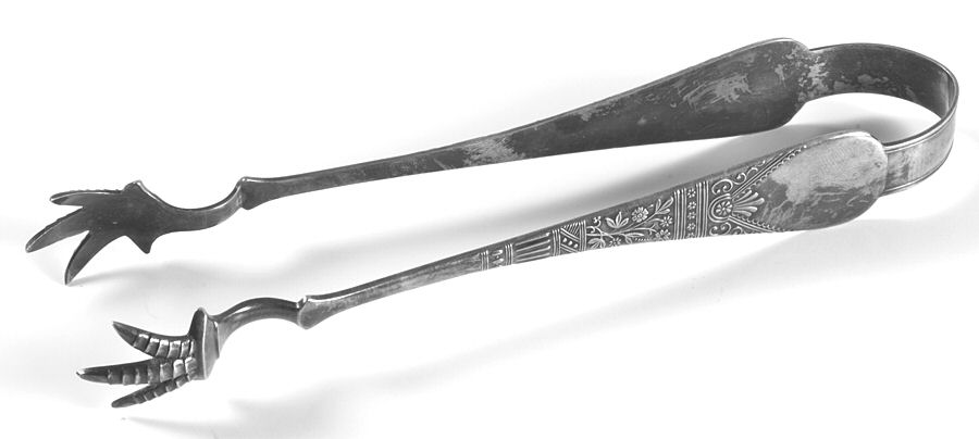 Lorne (Silverplate) Large Ice Serving Tongs with Claw Tips by International Silver-1