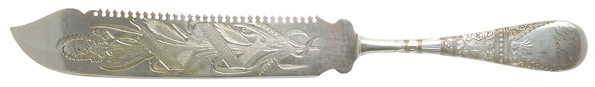 Lorne (Silverplate) Solid Bright Cut Cake Saw by International Silver-1