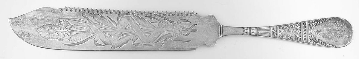 Lorne (Silverplate) Solid Bright Cut Cake Saw by International Silver-1