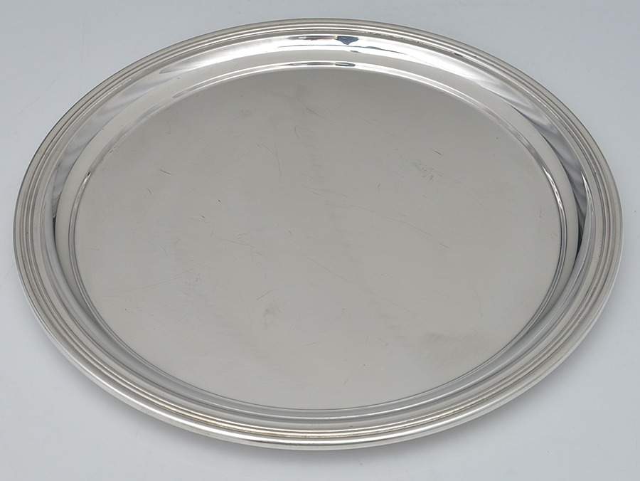Lord Saybrook (Sterling, Hollowware) 12" Round Sterling Tray by International Silver-1