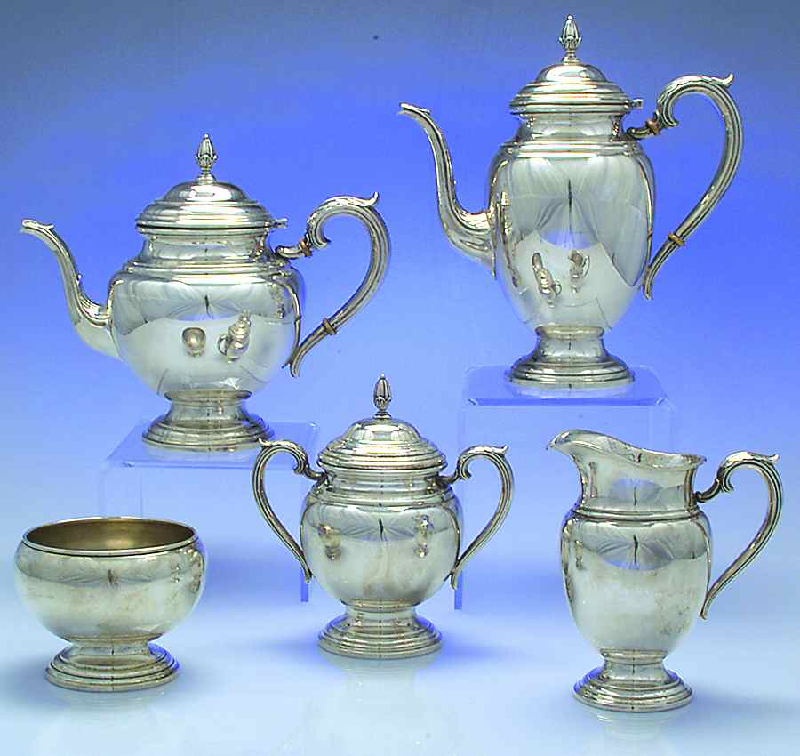 Lord Saybrook (Sterling, Hollowware) 5 Piece Tea Set (SCP, STP, SCR, SSU, SWB) by International Silver-1