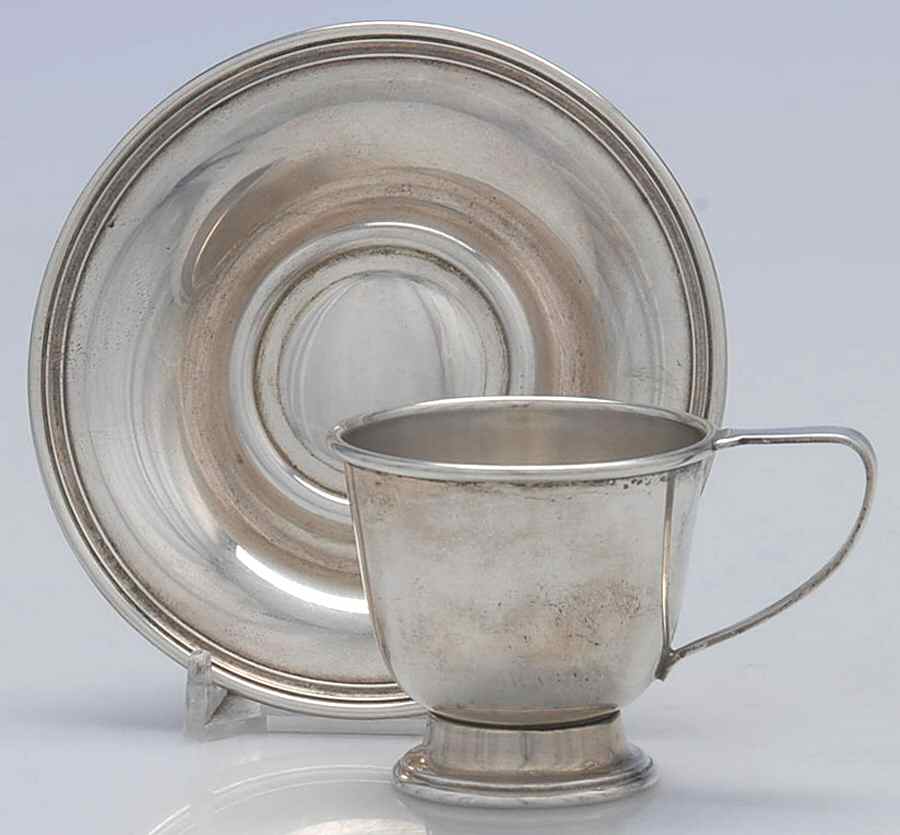 Lord Saybrook (Sterling, Hollowware) Demitasse Cup and Saucer by International Silver-1