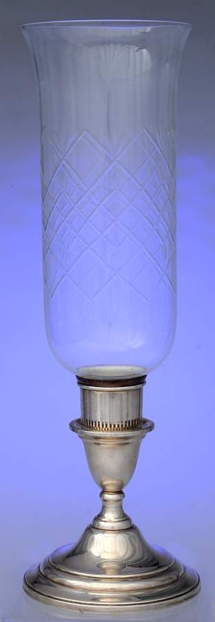Lord Saybrook (Sterling, Hollowware) Weighted Hurricane Lamp & Globe by International Silver-1