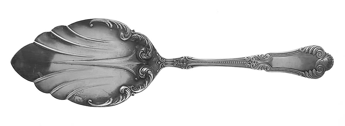 Lotus (Silverplate, 1895) Large Solid Pie Knife by International Silver-1