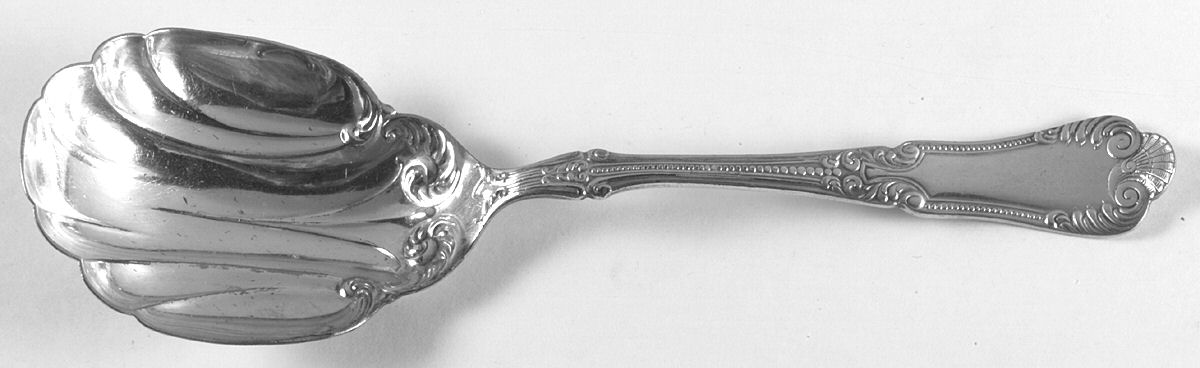 Lotus (Silverplate, 1895) Solid Shell Casserole Spoon by International Silver-1
