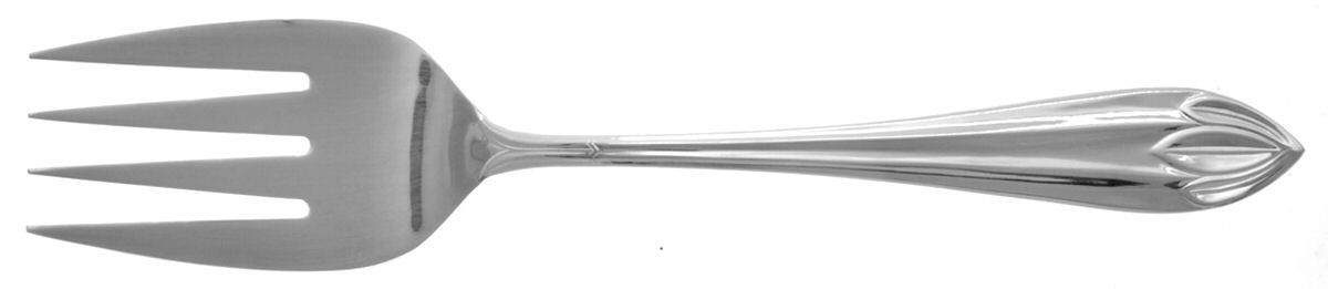 Lotus (Silverplate, 1993) Medium Solid Cold Meat Serving Fork by International Silver-1