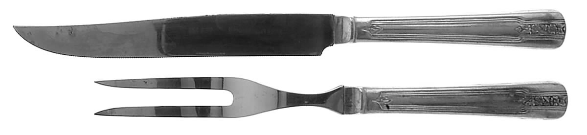Louisiane (Silverplate) Small Stainless Blade 2-Piece Steak Carving Set by International Silver-1