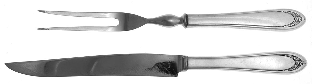 Lovelace (Silverplate) Small Stainless Blade 2-Piece Steak Carving Set by International Silver-1