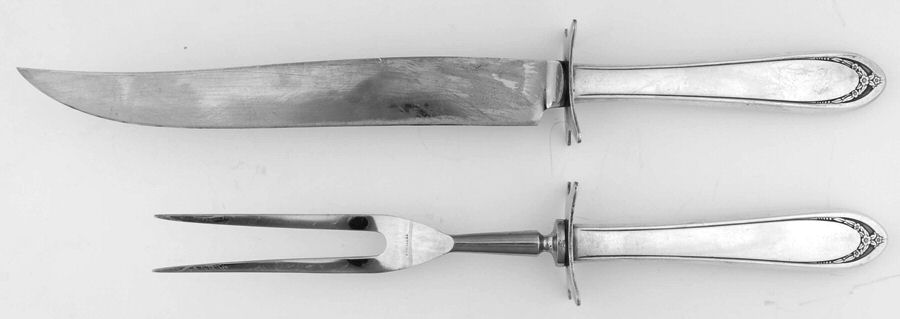 Lovelace (Silverplate) Large 2-Piece Roast Carving Set w/Stainless Blade by International Silver-1