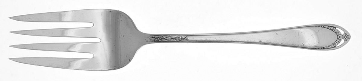 Lovelace (Silverplate) Medium Solid Cold Meat Serving Fork by International Silver-1