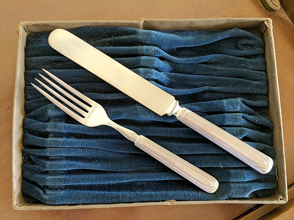 Lufberry (Silverplate, 1915) Indented Solid Handled Fork by International Silver-1
