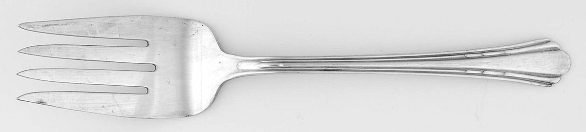 Lynbrook (Silverplate, 1937) Medium Solid Cold Meat Serving Fork by International Silver-1