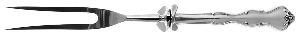 Mademoiselle (Sterling, 1964, No Monograms) Large Stainless-Prong Roast Carving Fork by International Silver-1