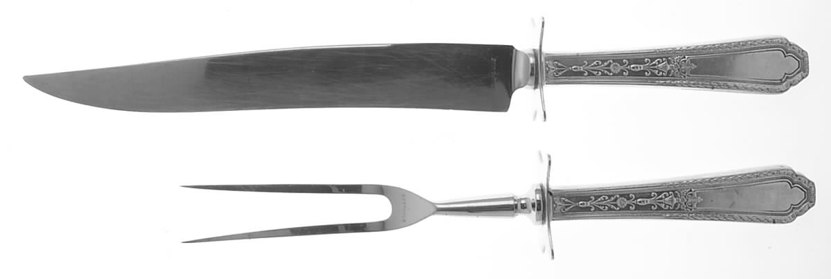 Maintenon (Sterling, 1933) Small Stainless Blade 2-Piece Steak Carving Set by International Silver-1